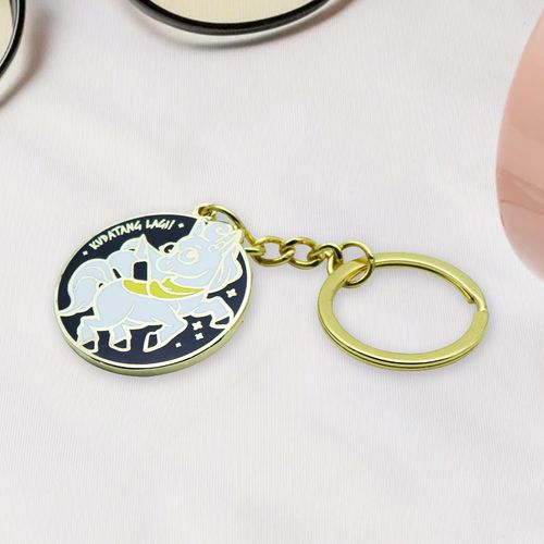 Custom High Quality Metal Keyrings Flash Fairy Tale 3d Hard Enamel Keychains Customized Unicorn Keychain Metal