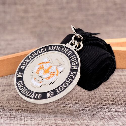 Medalla de recuerdo de graduación con diseño personalizado gratuito Medalla de metal esmaltada con logotipo personalizado