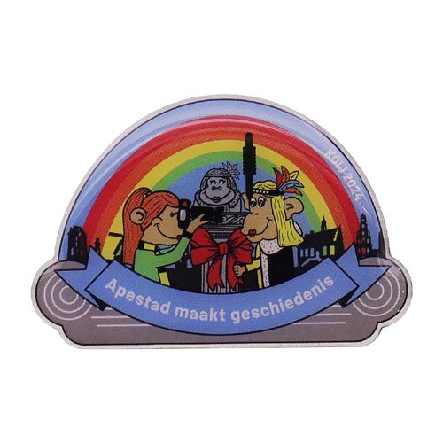 Aangepaste metalen badge pin offsetdruk cartoon souvenir Chroma regenboog broche revers pin