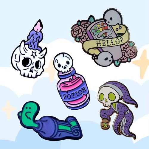 Custom Rubber Clutches Enamel Glitter Pin Glow In The Dark Clown Ghost Anime Metal Halloween Style Funny Hat Pin