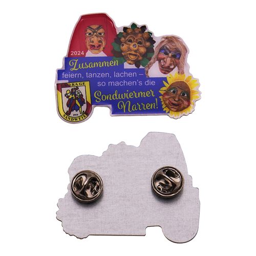 Fabricant en gros de broches en émail personnalisées avec logo 2D et 3D, épingles à revers par sublimation de carnaval, épingles imprimées décalées