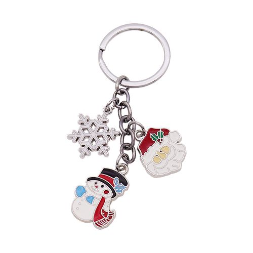 2024 Wholesale Metal Christmas Pendant Key Chain Cartoon Cuteness Santa Claus Snowman Gingerbread Man Christmas Key Chain