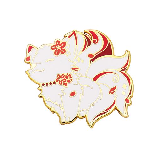 Popular Factory Design Metal Crafts Logotipo personalizado Desenho animado Anime Japão Estilo Raposa Pin de esmalte duro Emblema decorativo