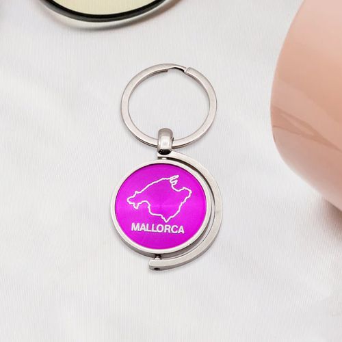 Promotional Rotatable Keychains 2d Custom Country Logo Hard Enamel Zinc Alloy Personalized Key Chains Spin Metal Keyring