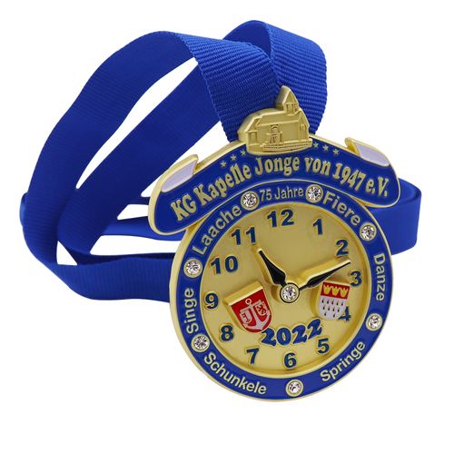 Guess You Like Design Custom Metal Soft Enamel Medal Custom Ribbon Logo Letter Clock Medal Holder