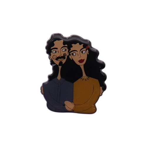 Printing Pin Metal Couple Lover Badge Printing Metal Pin Custom Enamel Pin