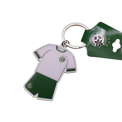 Sport Team Souvenir Metal Football Soccer Shape Keyring Carabiner Epoxy Offset Printing Keychain