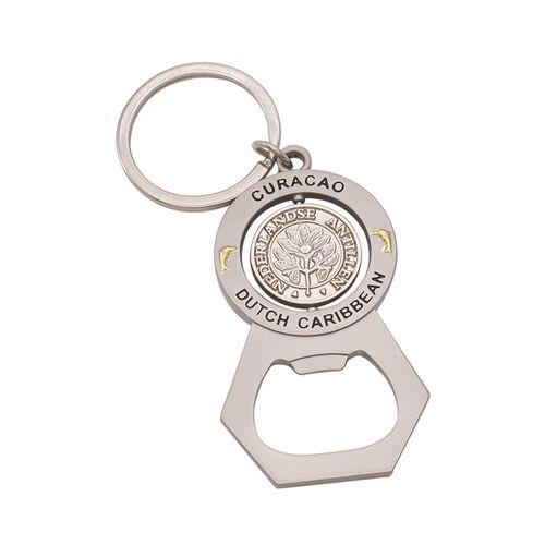 Free Design Logo Metal Key Ring Custom Rotating Bottle Opener Key Chain Spinning Coin Key Chain