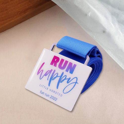 Venda por atacado sua própria liga de zinco em branco 3D prêmio maratona corrida personalizado metal offset impressão epóxi medalha esportiva