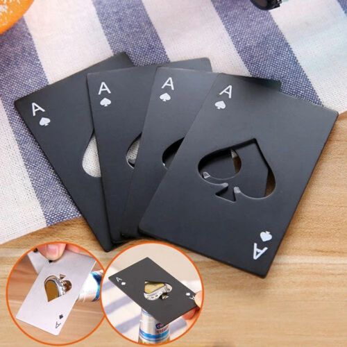 Accessori da cucina portatili per cavatappi in acciaio inossidabile con decapsulatore in metallo apribottiglie da birra personalizzati con carte da poker