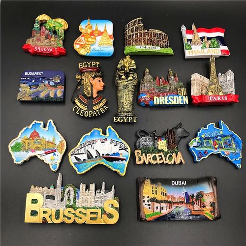 Promotional 3D Fridge Magnet Countries Nation Metal Blank Every Country Souvenir Fridge Magnets