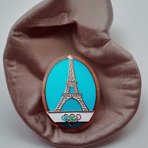 Custom 2024 France Paris Olympic Parcel-gilt and Enamel Pin