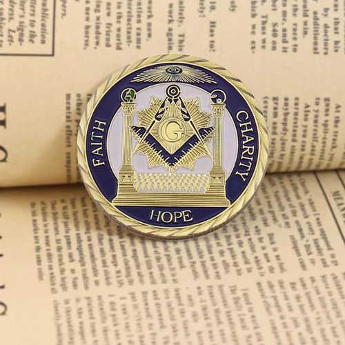 Manufacturer Custom 3d Enamel Freemason Eye Masonry Souvenir Masonic Stamping Metal Masonic Challenge Coin