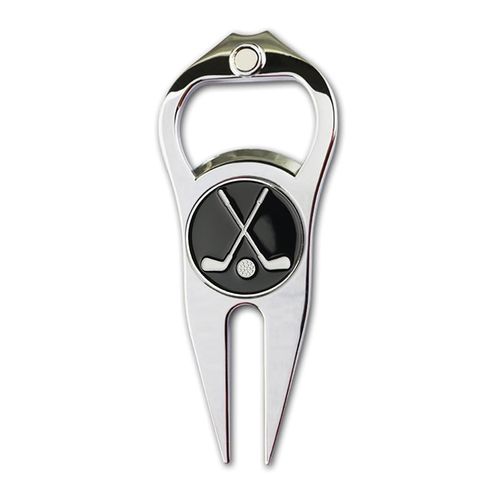 Multicolor Stainless Steel Magnet Golf Pitch Fork Divot Repair Tool With Golf Club Logo Golf Hat Clip And Ball Marker