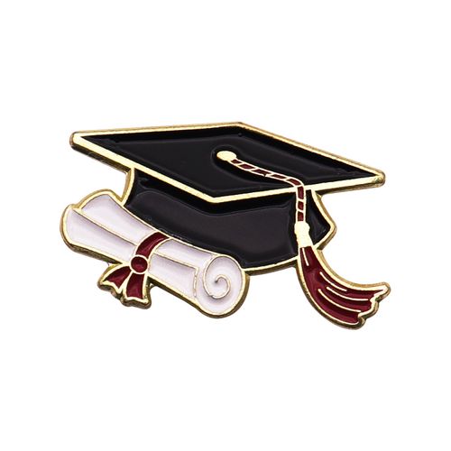 Wholesale Metal Graduation Souvenir Gift Soft Enamel Pin Education Custom Logo Graduate Lapel Pins