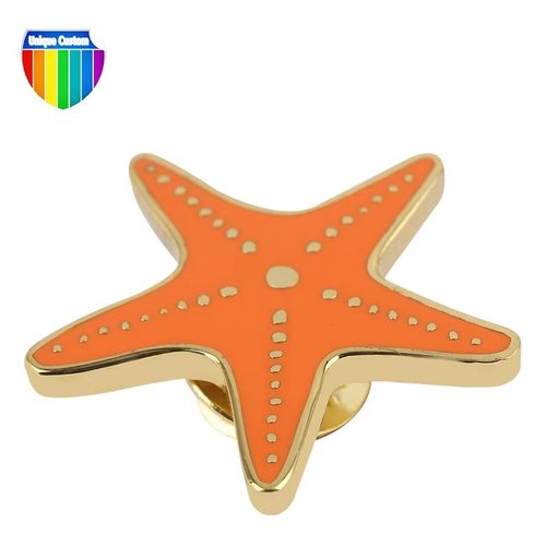 Personalizado Estrela Forma Metal Lapela Pin Badge Oriental Criativo Acessório Ouro Metal Cinco Estrelas Esmalte Pins Para Chapéus