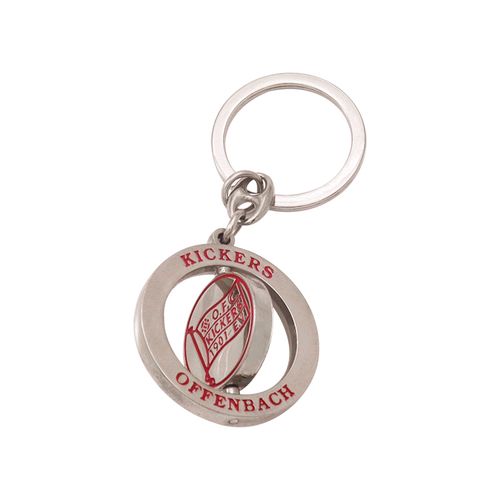 Customised Logo Branded Souvenirs Gift Metal Football Memorial Sport Blank Enamel Rotating Spinning Keyring Keychain