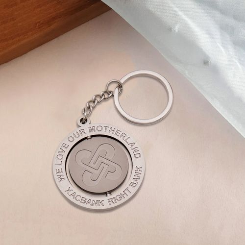 Llavero de metal con diseño personalizado gratuito, llaveros promocionales giratorios, llaveros de sublimación en blanco