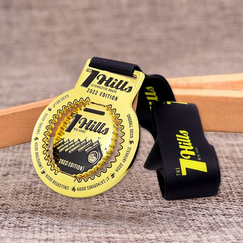 Wholesale Custom Zinc Alloy Casting Sports Award Medal with Sublimation Ribbon Lanyard