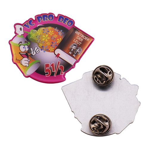 Fabrikant Ronde Epoxy Print krabbel Aangepaste Metalen Badge Revers Pin Wetboek Der Leut Broche Pin Voor Hoed Pak