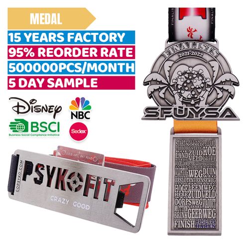 Medal 3D Rectangle Marathon Running Race Souvenir Custom Blank Metal Sport Medal With Ribbon