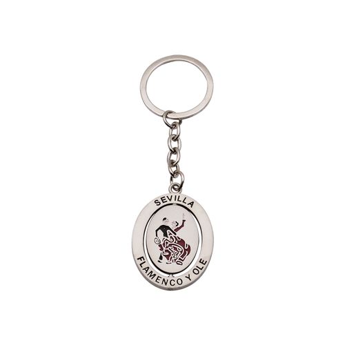 Personalized Custom 360 Degree Rotating Spinning Metal Keyring 3D Enamel Keychain for Souvenirs Gift