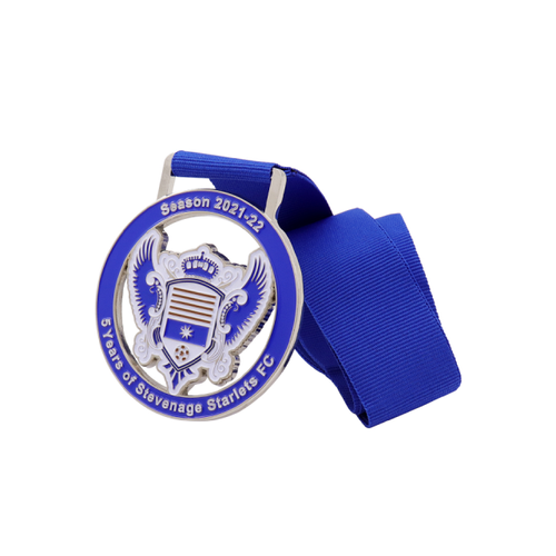 Medalla de honor deportiva de metal epoxi chapada en oro 3D personalizable