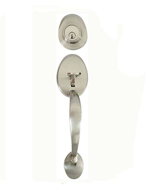 Kaiying Hardware Oem Single Cylinder Single Handle Handleset with Inner Knob Featuring Mechanical Bruched Satin Nickel