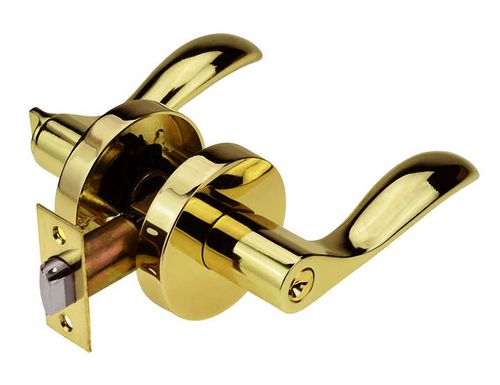 Zinc Alloy Handle Door Lock, Brass Cylinder and Kay Brushed Antique Brass