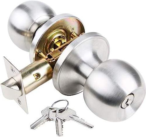 High Quality Tubular Knobset Door Lock for Entrance Satin Brush Nickel Knob Lock