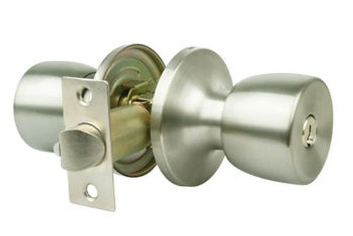 Tubular Door Knob Lock Us4 Satin Brass Interior Indoor Entry Bedroom Bed Bath Shower Room Door Round Knob Lock