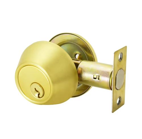 New Arrival America Satin Brass Entry Door Knob Single Double Gold Brass Cylinder Key Control Deadbolt Door Lock