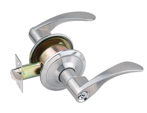 Cylindrical Leverset, Zinc Alloy Handle, Stainless Steel Rose, Entry Door Lever Lockset