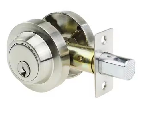 Single Cylinder Deadbolt, Round Deadbolt Lock with Keys, Modern Door Locks with Deadbolt for Front Door Entrance