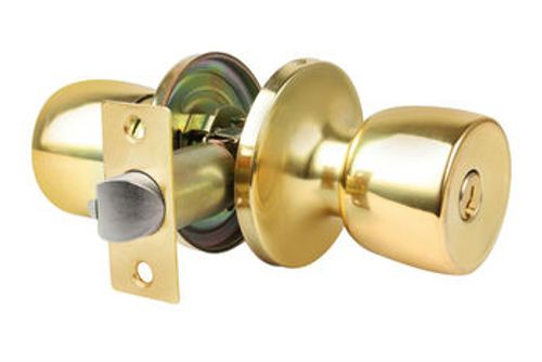 Tubular Door Knob Lock Us4 Satin Brass Interior Indoor Entry Bedroom Bed Bath Shower Room Door Round Knob Lock