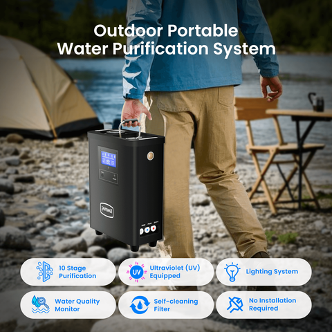 📅 Pre-selling - Portable RO Purifier, 0.0001 Micron, Remove ≥ 99.9999% Virus, Bacterias, Fluoride, Microplastic, Reduce TDS