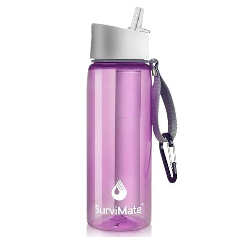 Authorized - SurviMate Outdoor Water Filter Bottle, Multi-color, 0.01μm 4-Stage Filtration for Survival, Camping, Hiking, Backpacking