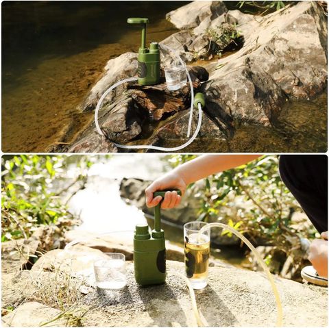 Purewell - Outdoor Pump Water Filter 0.01μm Water Filtration for Camping, Hiking, Backpacking, Survival, Emergency