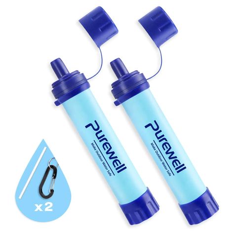 Purewell - Outdoor Personal Water Filter Life Straw, 0.01μm, for Emergency, Camping, Hiking, Climbing, Backpacking