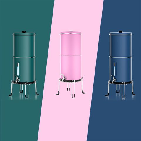 Purewell – K Series - Multicolor 2.25 Gallons 304 Stainless Steel Gravity-fed Water Filter System with Water Level Window, NSF Certified