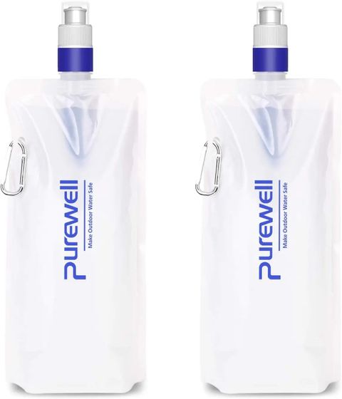 Purewell - Outdoor Collapsible Water Filter Bag 480ml, Lightweight, BPA Free, for Emergency, Preparedness, Emergency