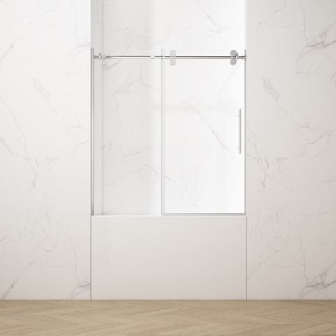 Porta scorrevole senza telaio con porta a battente, porta da bagno con paravento, tubo tondo