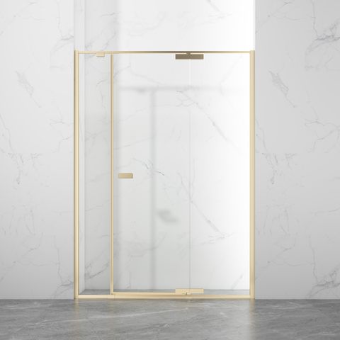 Roestvrijstalen nisscharnier, draaibaar, gehard glazen douchecabine, PVD-coating, geborstelde gouden afwerking