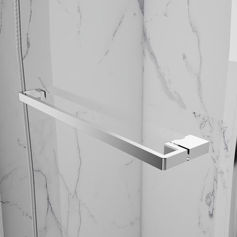 Stainless Steel Rectangular Pivot Swing Tempered Glass Shower Enclosure PVD Coating