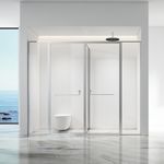 FUSA Shower T-shape Pivot Swing Shower Door for Bath & Toilet Rooms VM-P752