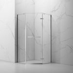 FUSA Shower Stainless Steel Corner Pentagon Hinge Swing Tempered Glass Shower Enclosure PVD Coating