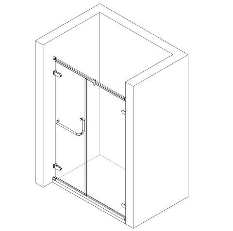 Stainless Steel Alcove Hinge Swing Tempered Glass Shower Enclosure PVD Coating