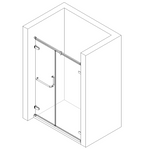 FUSA Shower Stainless Steel Alcove Hinge Swing Tempered Glass Shower Enclosure PVD Coating
