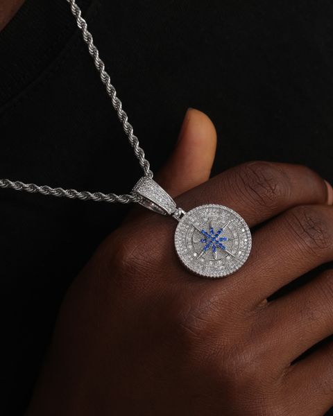 COMPASS PENDANT - WHITE GOLD