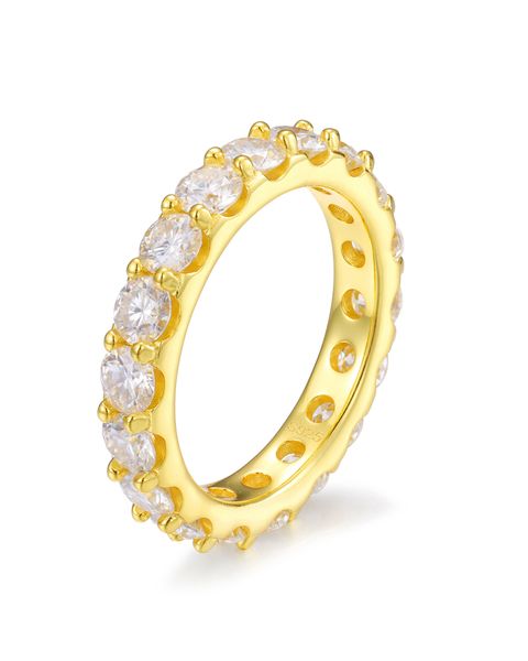 S925 VVS MOISSANITE SINGLE-ROW ETERNITY RING - GOLD